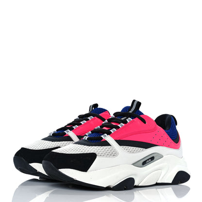 Christian Dior Technical Mesh Calfskin Mens B22 Sneakers 43 White Pink Blue 3 of 9