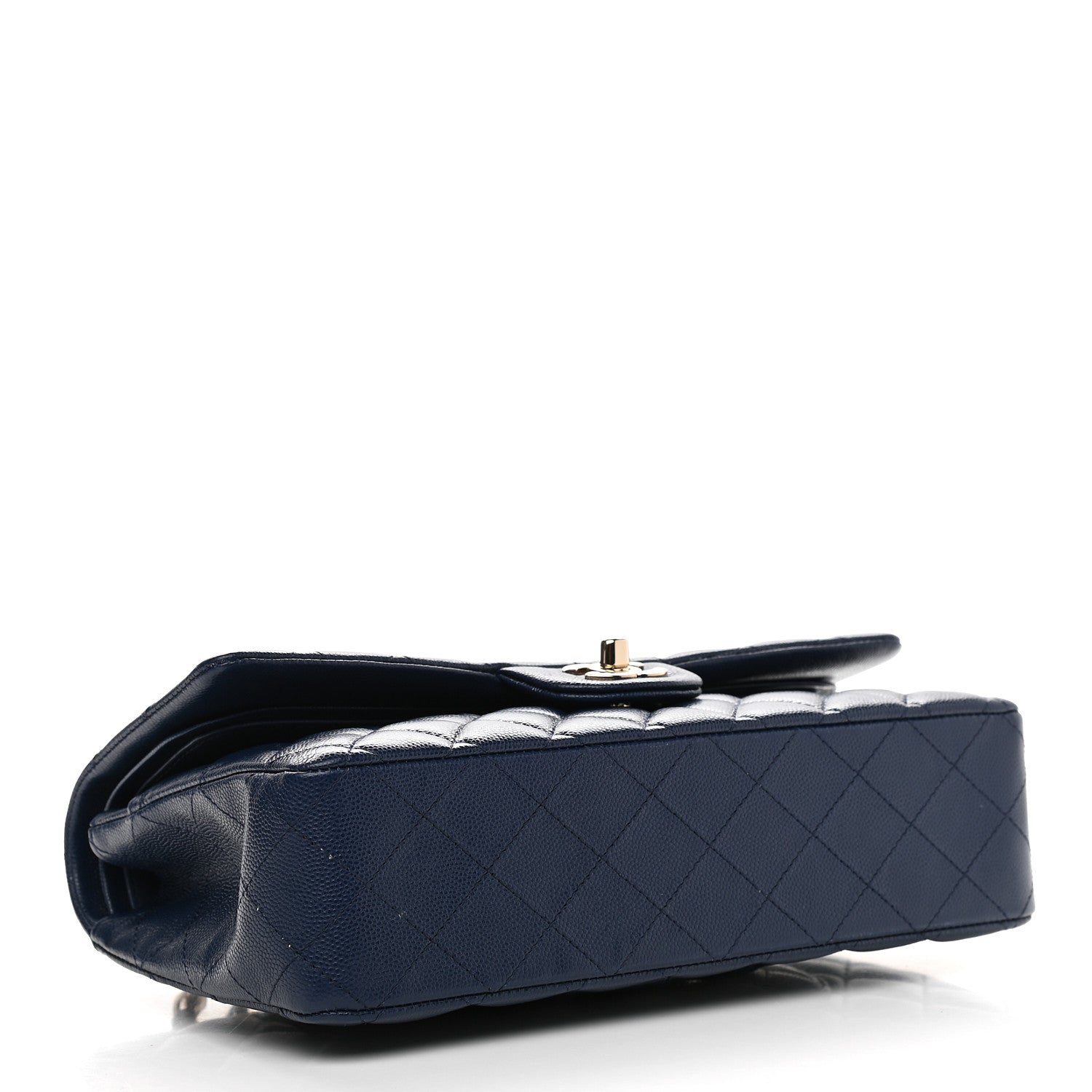 Chanel Caviar Quilted Medium Double Flap Navy 4 of 9