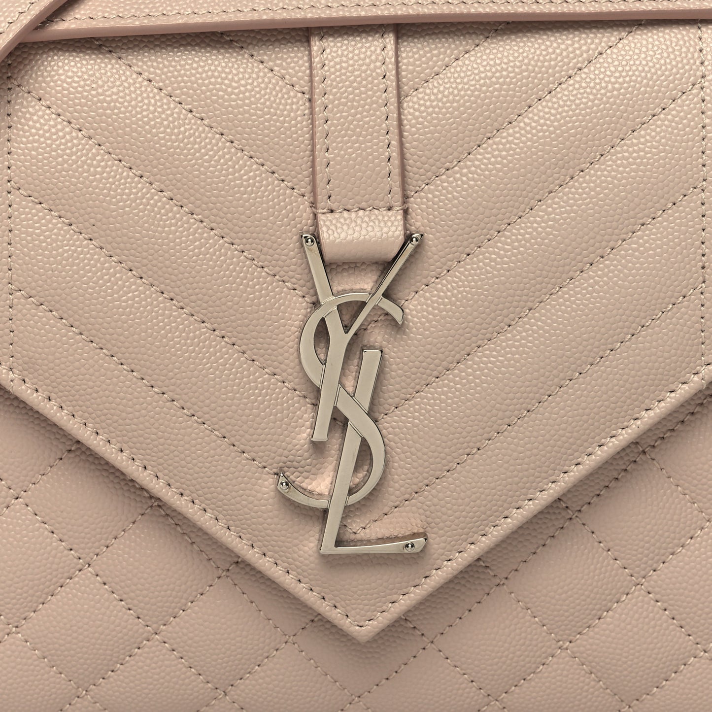 Grain De Poudre Textured Mixed Matelasse Medium Triquilt Monogram Satchel Marble Pink