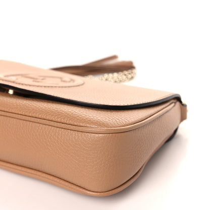 Gucci Pebbled Calfskin Medium Soho Flap Crossbody Camelia 9 of 9