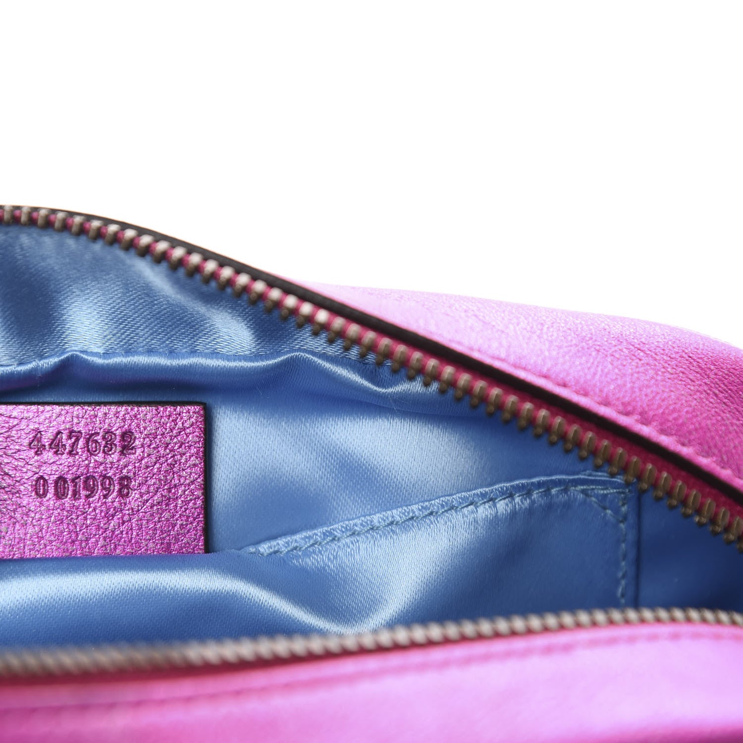 Gucci Laminated Nappa Matelasse Small GG Marmont Chain Shoulder Bag Fuxia Rosso Rosa 9 of 10