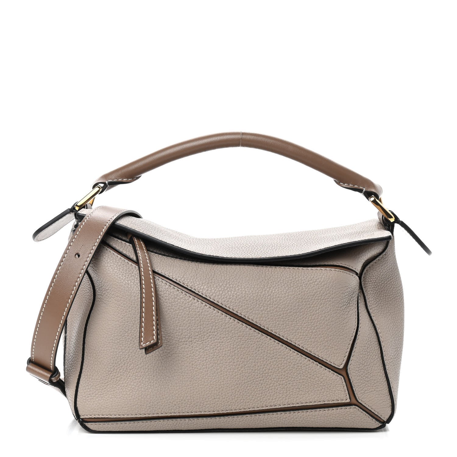 Loewe Grained Calfskin Small Puzzle Bag Sand Mink 1 of 9