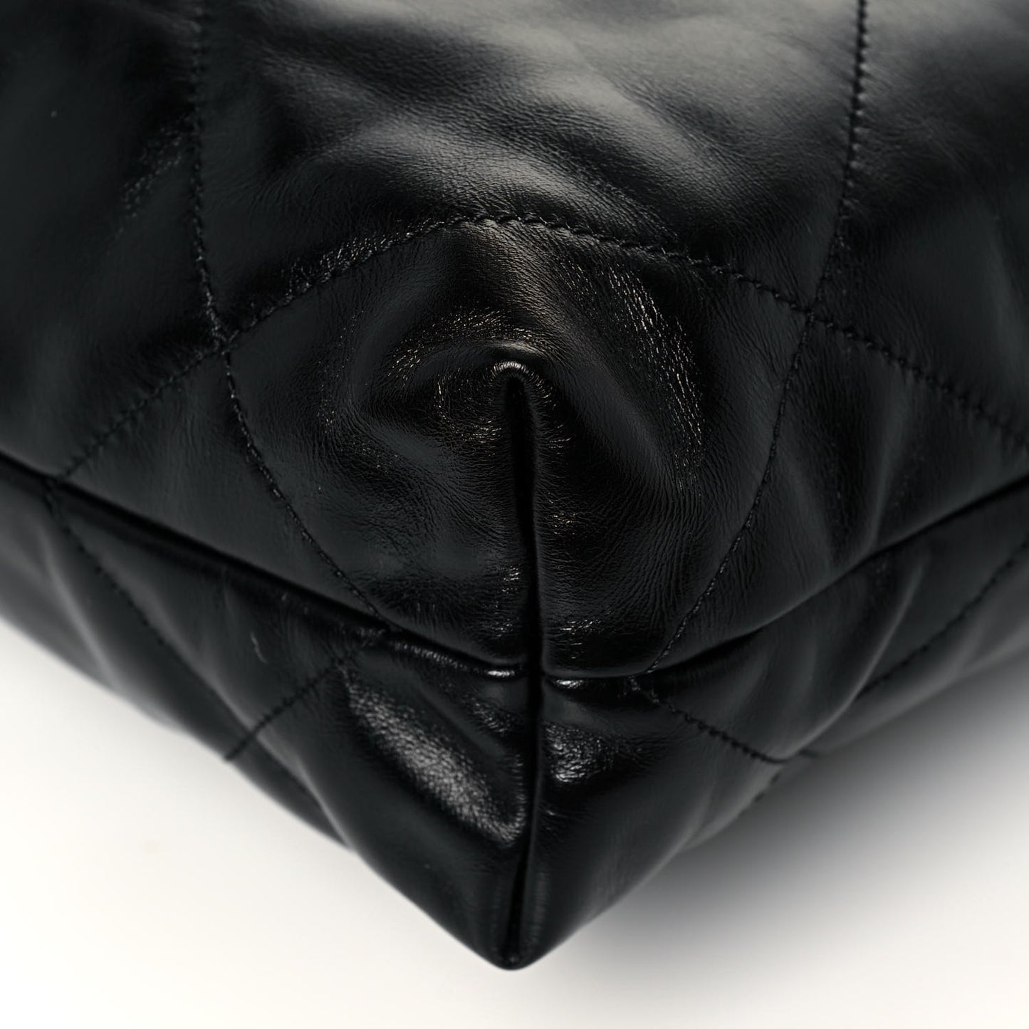 Shiny Calfskin Quilted Small Chanel 22 Black