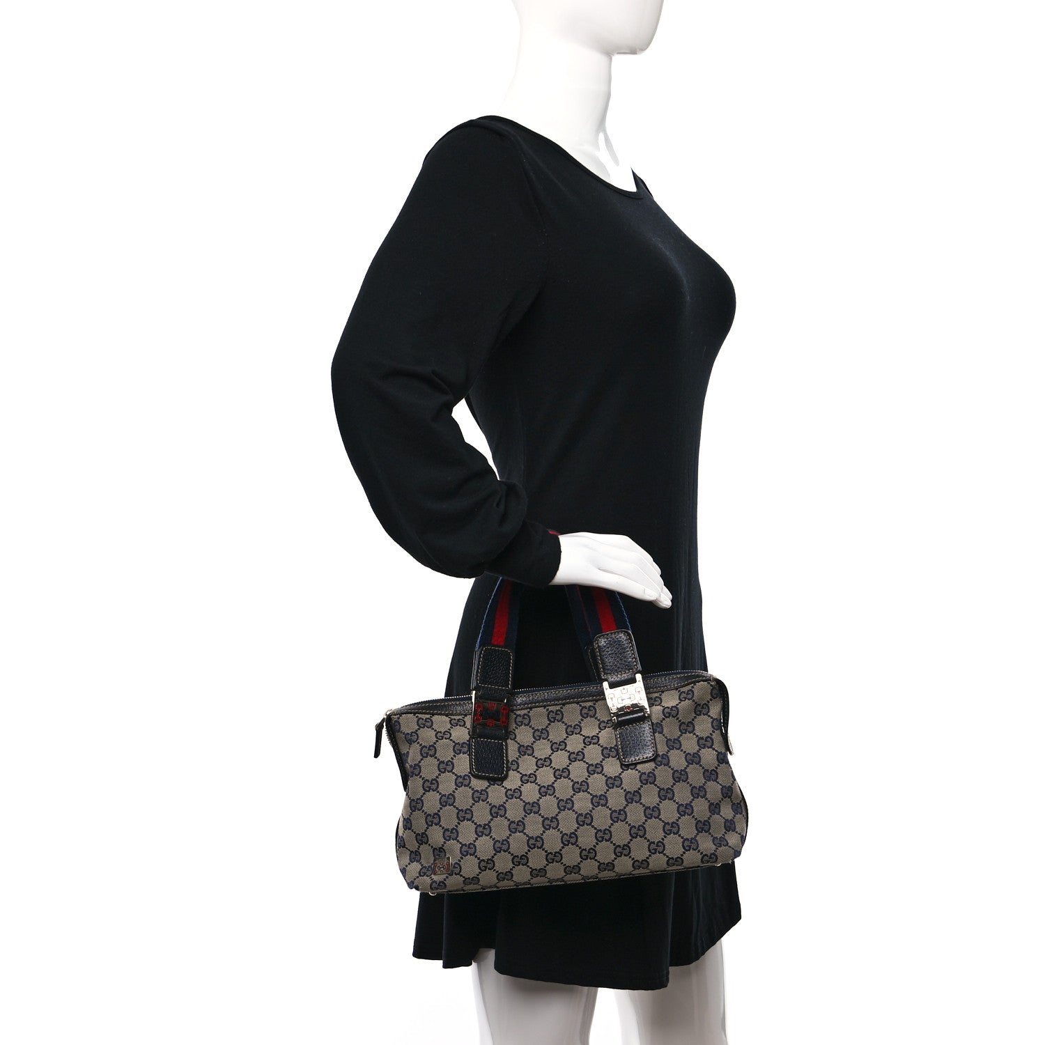 Gucci GG Monogram Web Pop Tote Navy 2 of 13