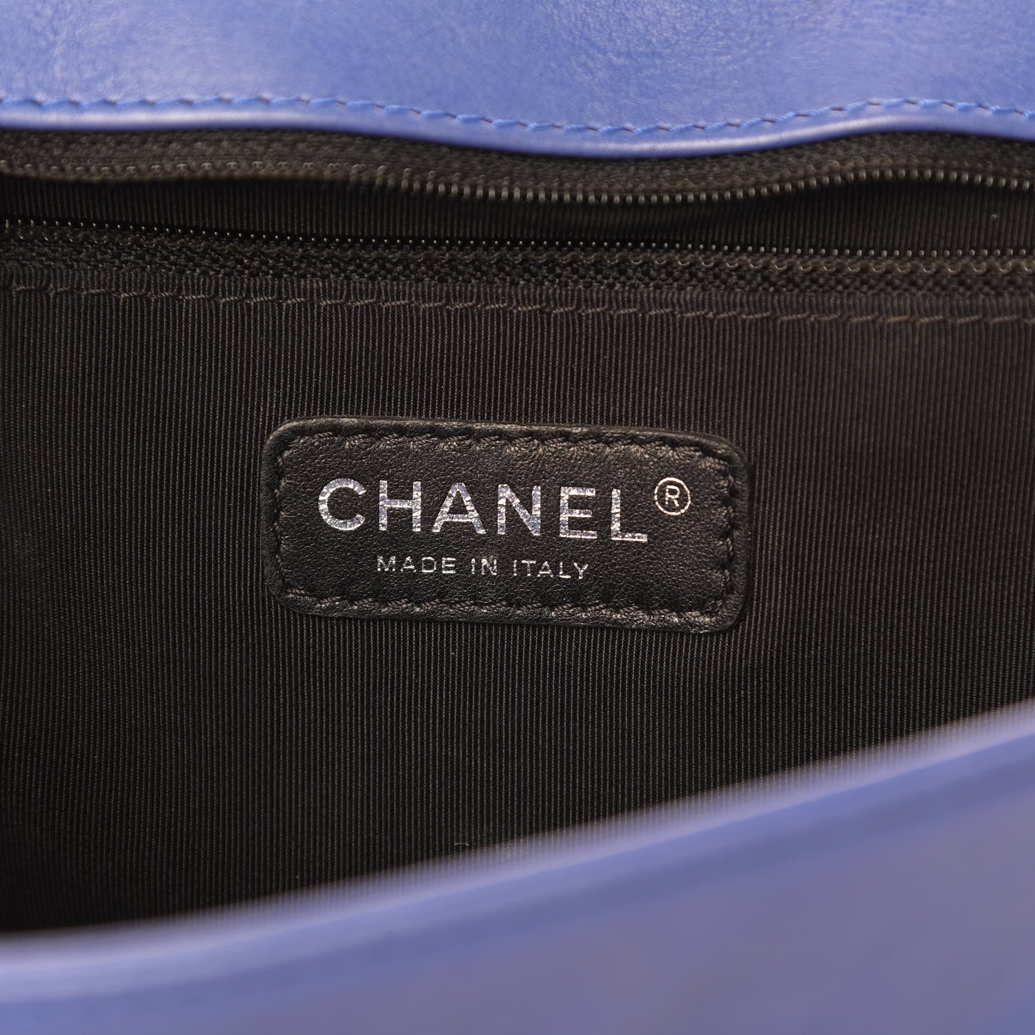 Chanel Grained Calfskin Quilted Large Boy Flap Blue 6 of 14