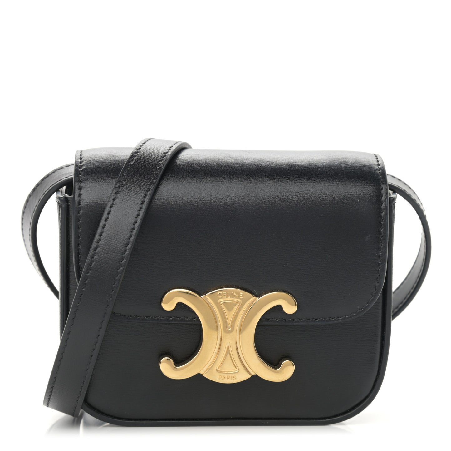 Shiny Calfskin Mini Triomphe Black