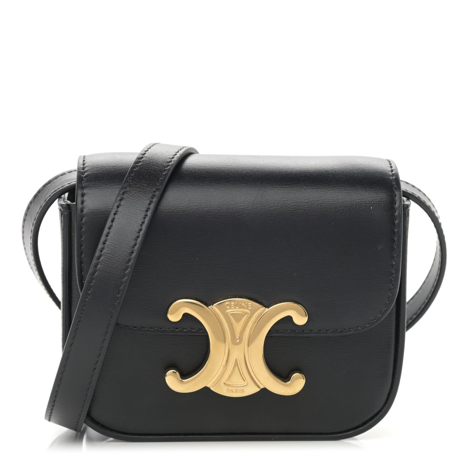 Celine Shiny Calfskin Mini Triomphe Black 1 of 11