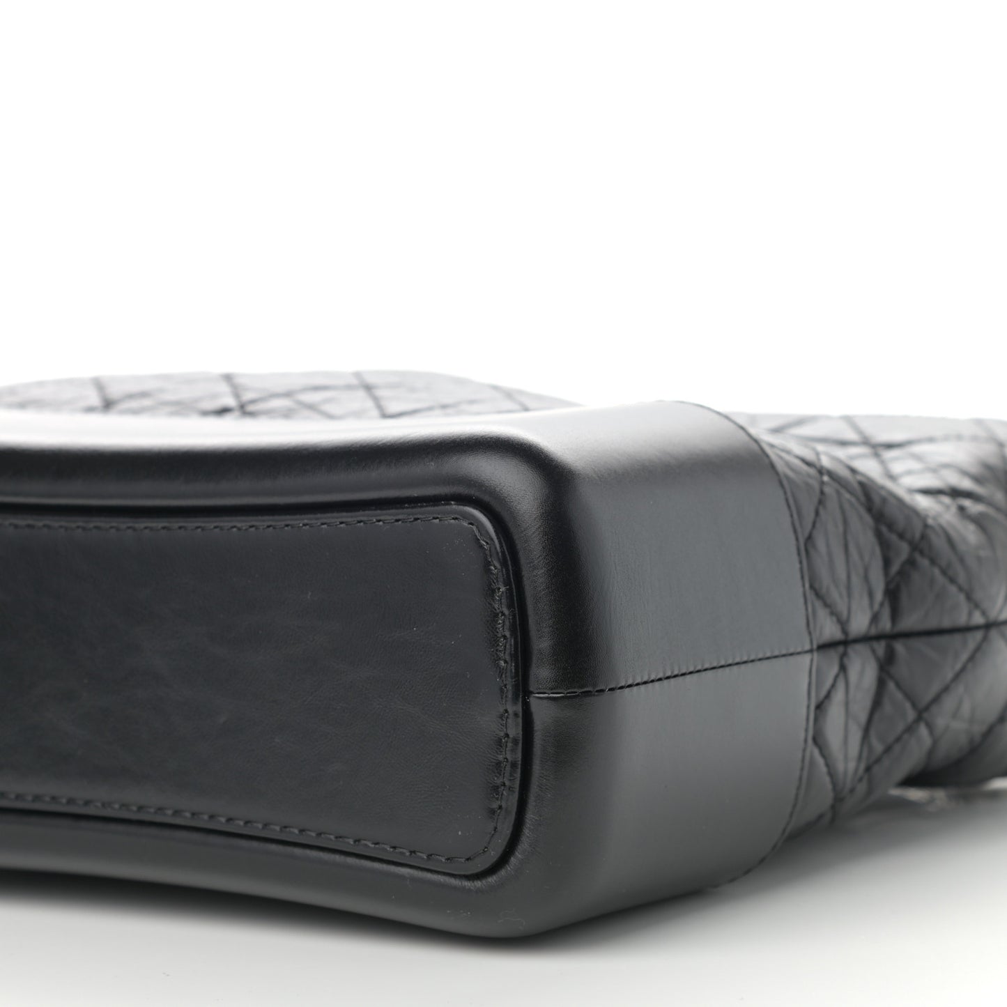 Aged Calfskin Quilted Medium Gabrielle Hobo Black