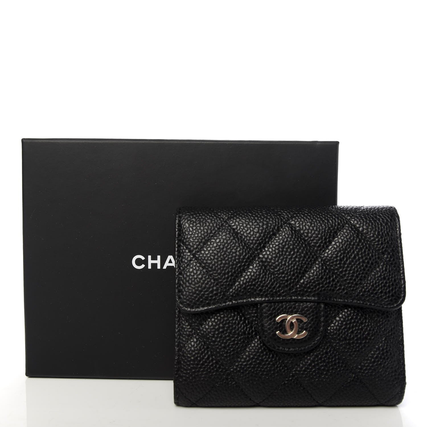 Chanel Caviar Quilted Compact Flap Wallet Black 9 of 9