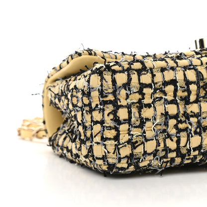 Chanel Tweed Quilted Mini Rectangular Flap Yellow Black 9 of 11