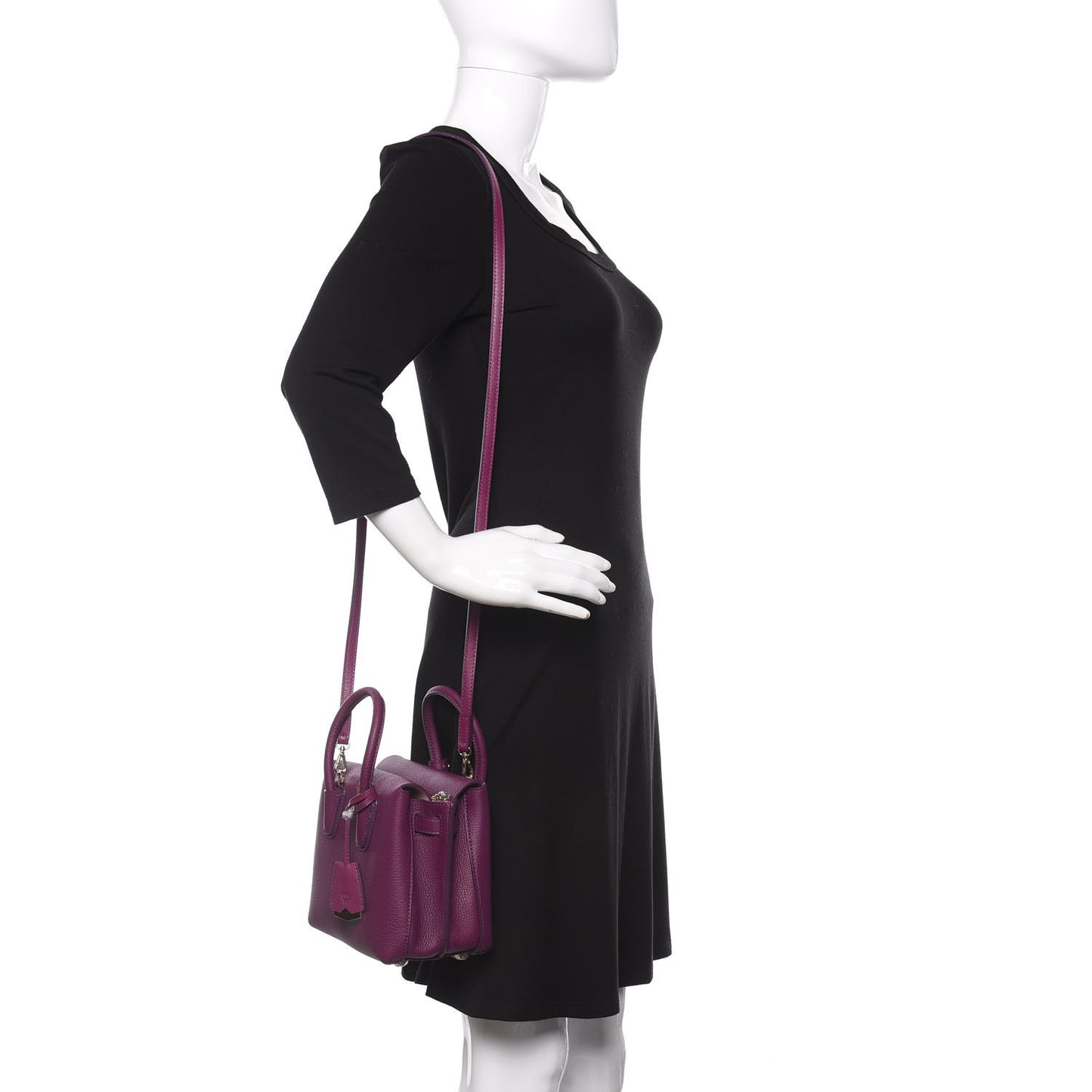 Grained Calfskin Mini Milla Tote Purple
