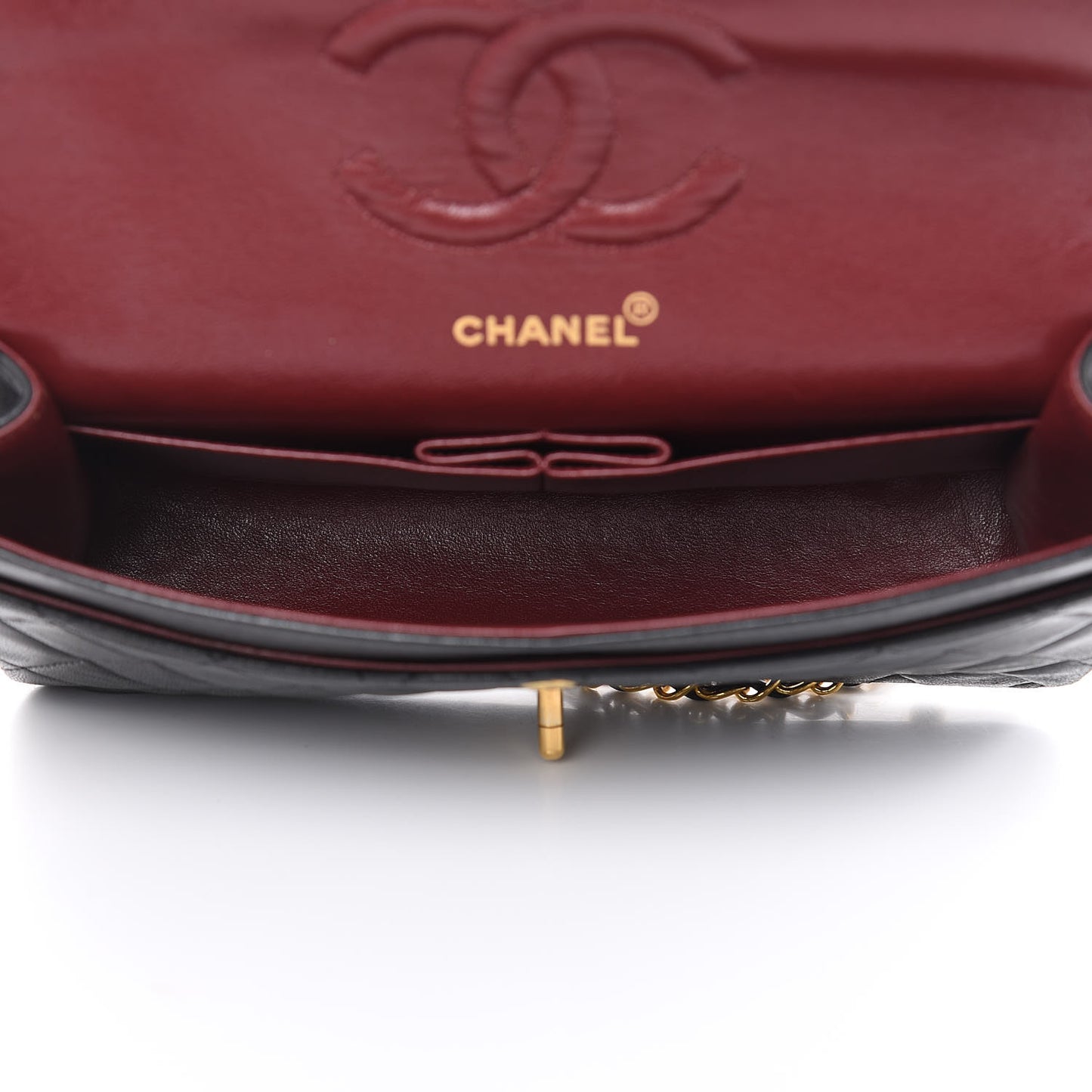 Lambskin Quilted Medium Double Flap Black