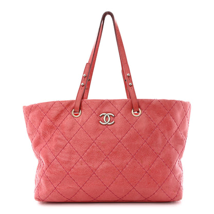 Chanel Glazed Calfskin Large On The Road Tote Red 1 of 14