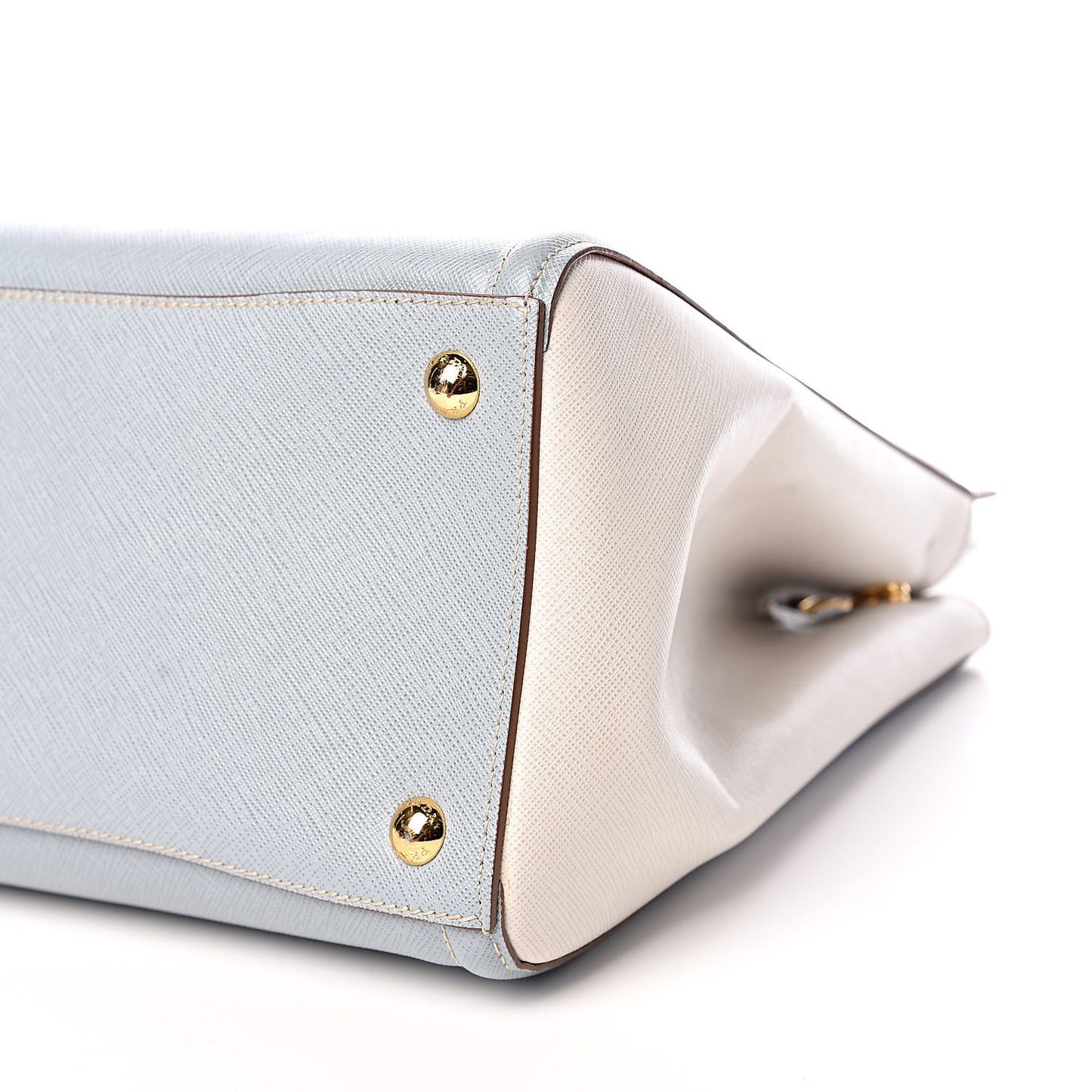 Saffiano Lux Medium Bi-Color Tote Lago Talco