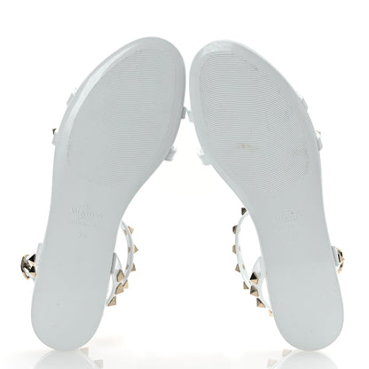 Valentino Garavani PVC Jelly Rockstud Caged Sandals 38 Optic White 7 of 12