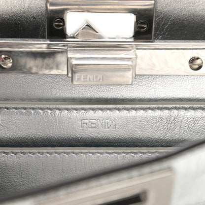Fendi Rock Millenium Laminata Small Peekaboo I SEE U Satchel Argento 9 of 13