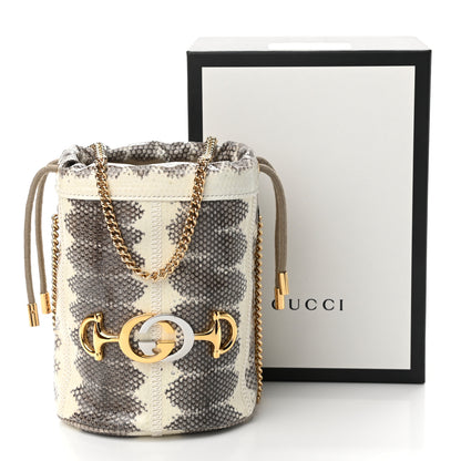 Gucci Snakeskin Mini Zumi Bucket Bag Grey 9 of 9