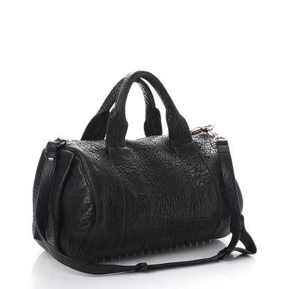 Alexander Wang Pebbled Lambskin Rocco Black Rose Gold Hardware 4 of 12