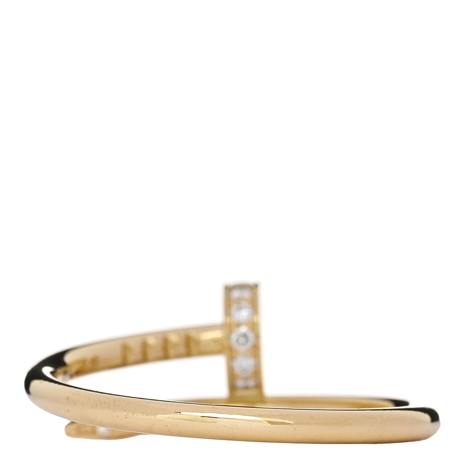 Cartier 18K Yellow Gold Diamond Small Juste Un Clou Ring 54 6.75 3 of 5