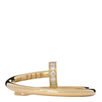 Cartier 18K Yellow Gold Diamond Small Juste Un Clou Ring 54 6.75 3 of 5