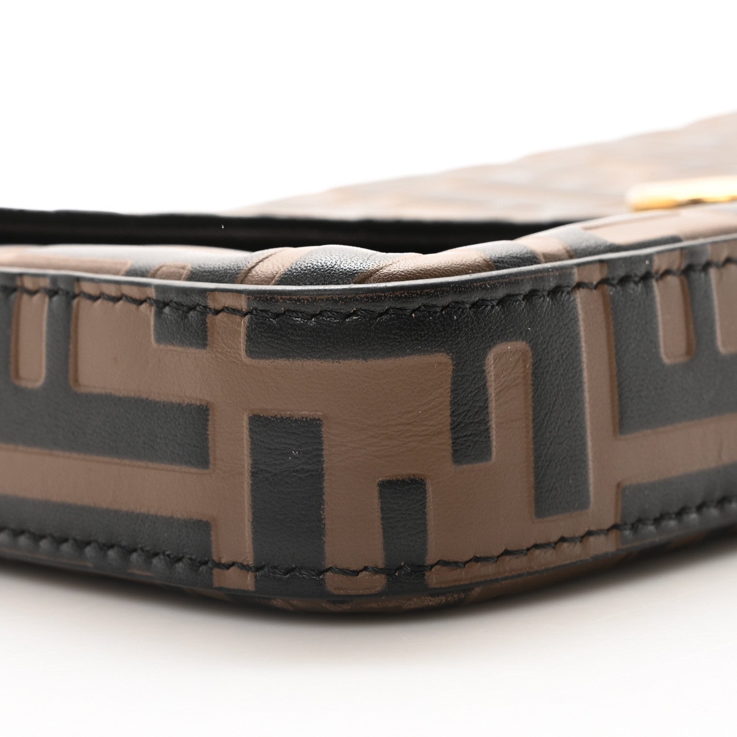 Fendi Vitello Soft F is Fendi Bi-Color FF 1974 Embossed Envelope Wallet On Chain with Pouches Maya Black 10 of 11