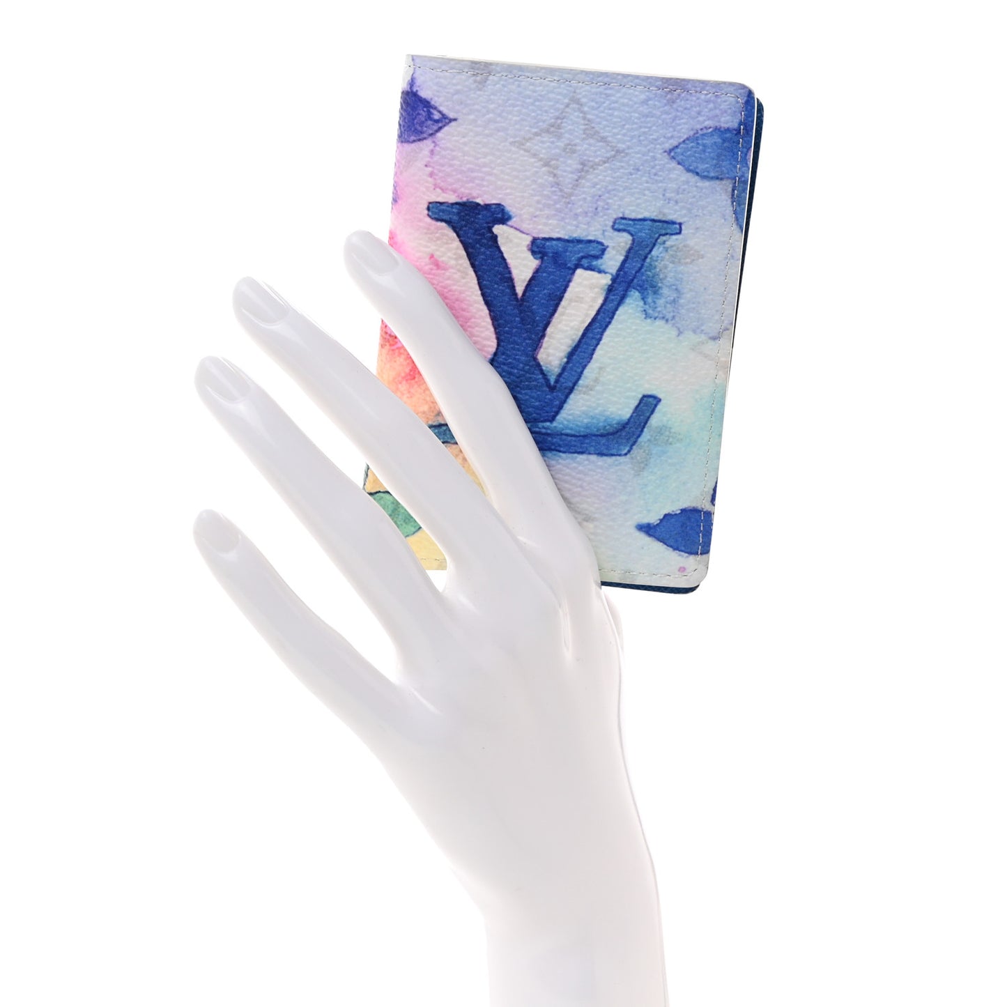 Monogram Watercolor Pocket Organizer NM Multicolor