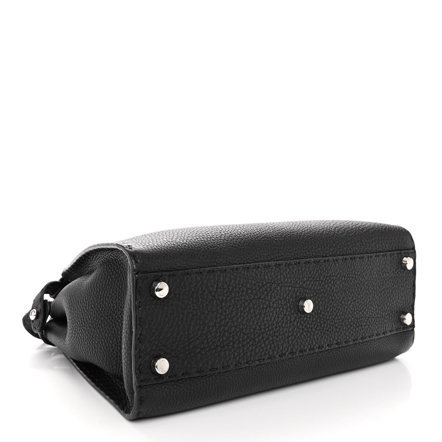 Fendi Cuoio Romano Alcantara Selleria Medium Peekaboo Iconic Satchel Black Mou Fallad 4 of 10