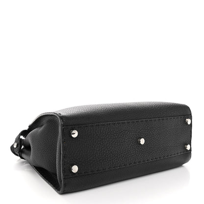 Fendi Cuoio Romano Alcantara Selleria Medium Peekaboo Iconic Satchel Black Mou Fallad 4 of 10