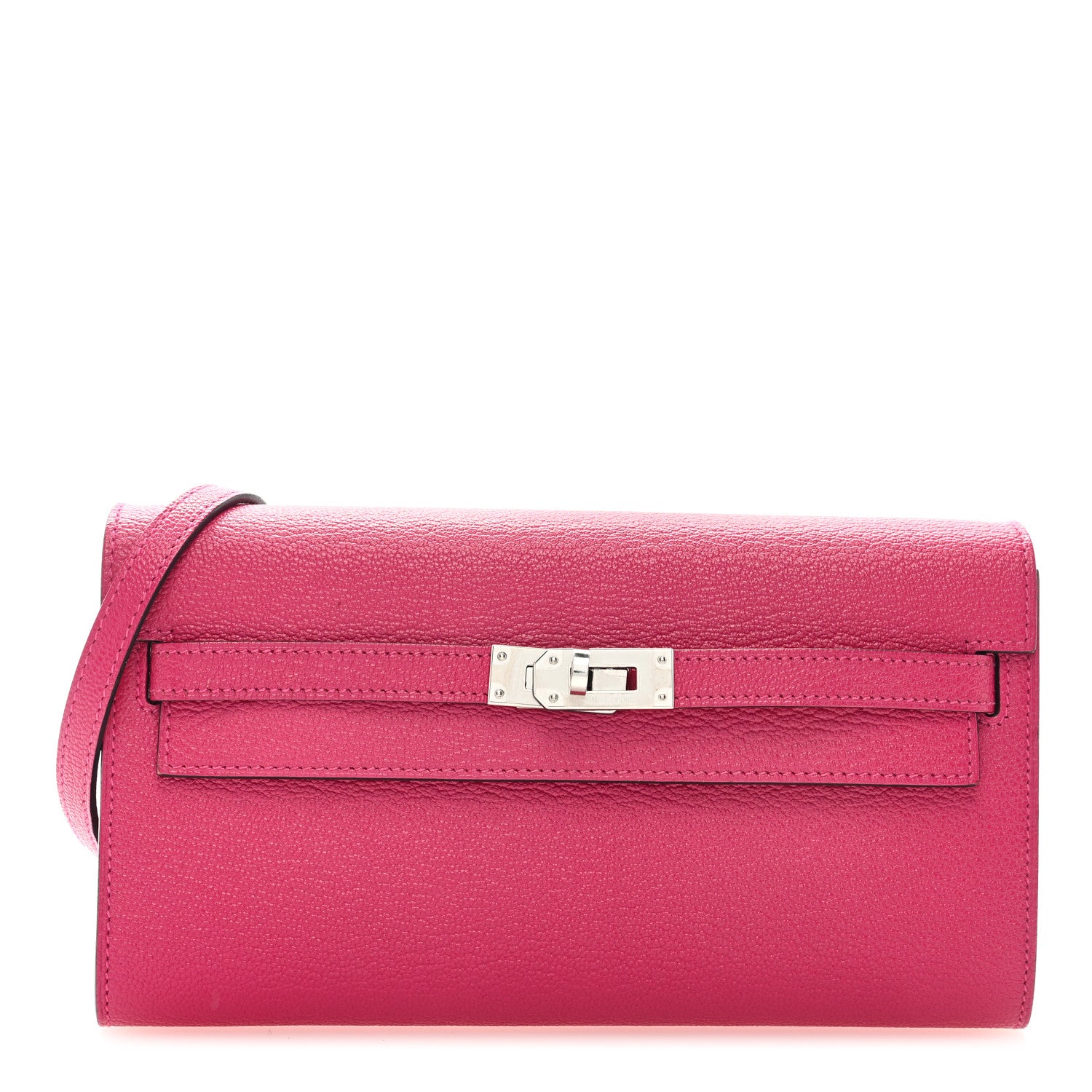 Hermes Chevre Mysore Kelly Wallet To Go Rose Mexico 1 of 9