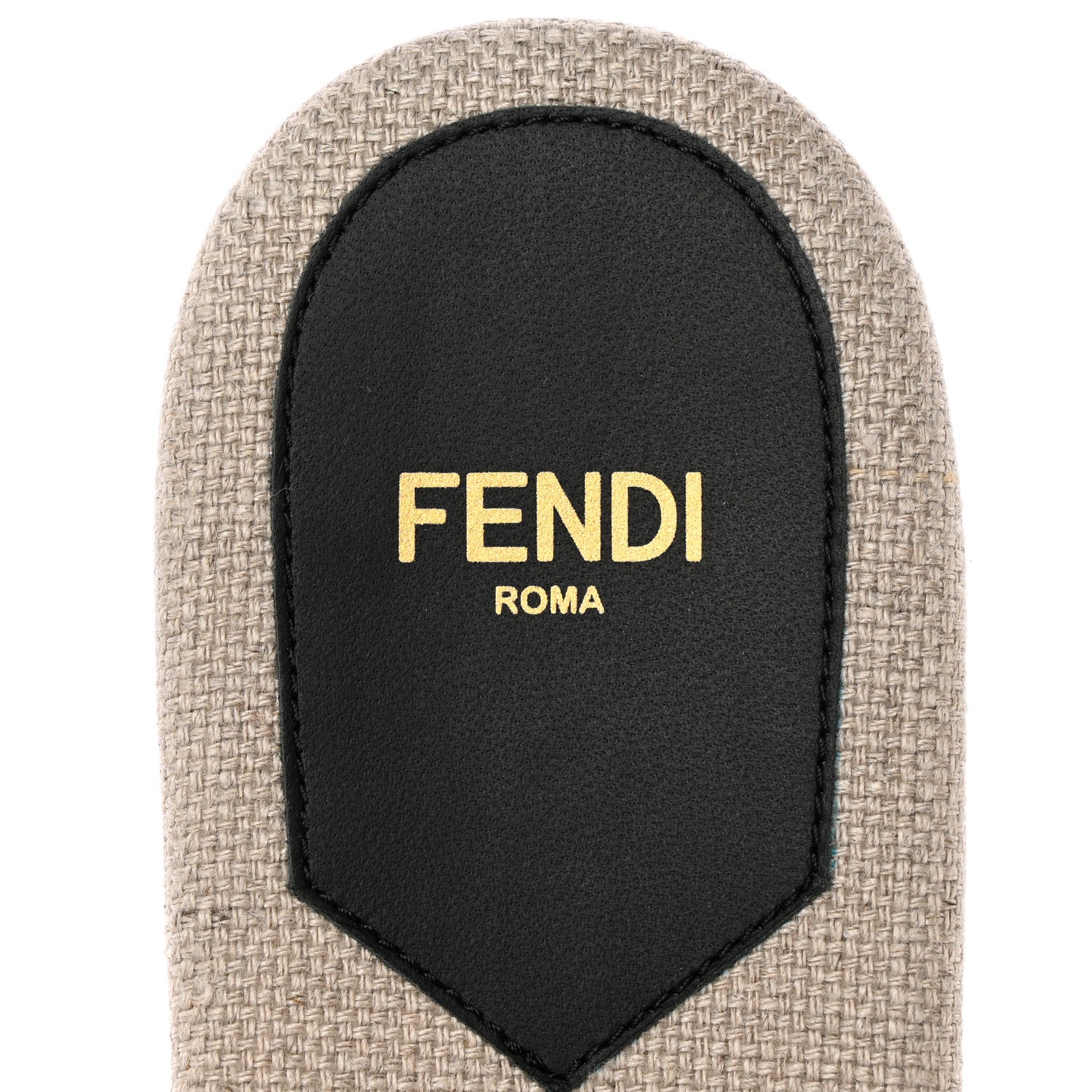 Fendi Vitello Canvas Signature Flat Slide Sandals 37 Black Grezzo 8 of 16