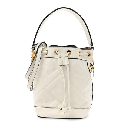 Fendi Vitello Liberty F is Fendi FF 1974 Embossed Mini Mon Tresor Bucket Bag White 1 of 10