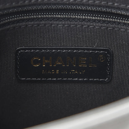 Chanel Metallic Lambskin Quilted Small Side Note Flap Grey 6 of 10