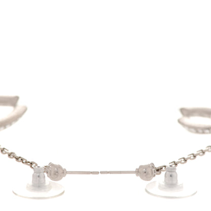 Chanel Baguette Crystal CC Drop Earrings Silver 3 of 5