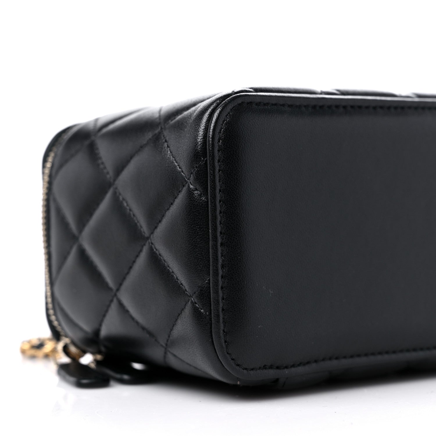 Chanel Lambskin Quilted Small Top Handle Vanity Case With Chain Black 8 of 10