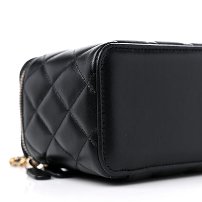 Chanel Lambskin Quilted Small Top Handle Vanity Case With Chain Black 8 of 10