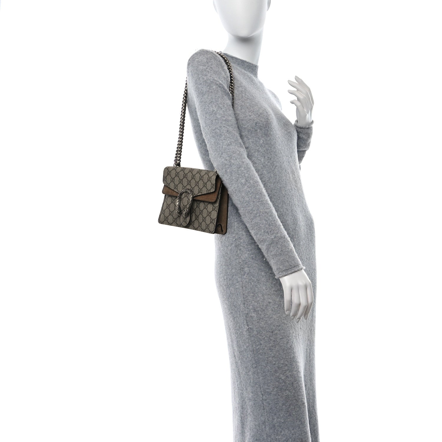 Gucci GG Supreme Monogram Mini Dionysus Shoulder Bag Taupe 2 of 11