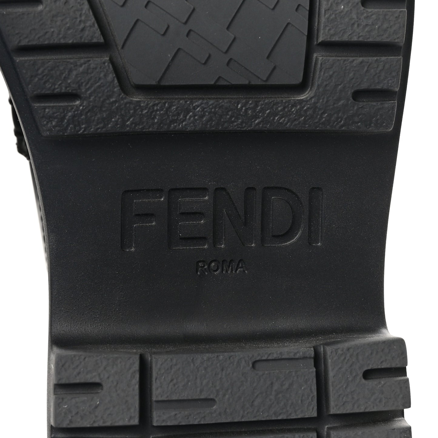 Vitello Abrasivato Fendigraphy 50mm Loafers 38.5 Black