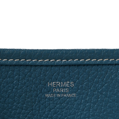 Hermes Taurillon Clemence EVELYNE III PM Blue Jean 6 of 12