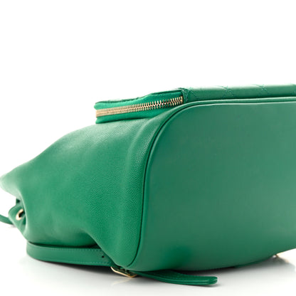 Chanel Caviar Quilted Business Affinity Backpack Green 9 of 11