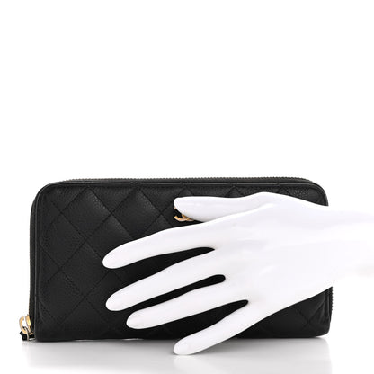 Chanel Caviar Quilted Large Gusset Zip Around Wallet Black 2 of 15