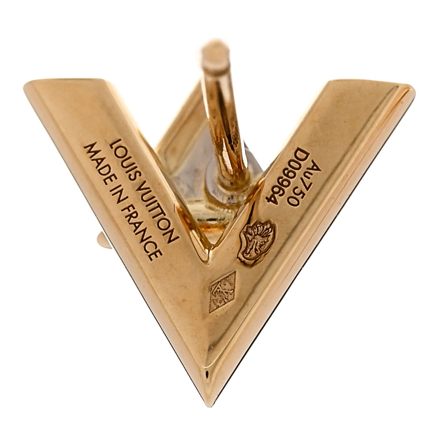 18K Yellow Gold Diamond LV Volt Stud Earrings