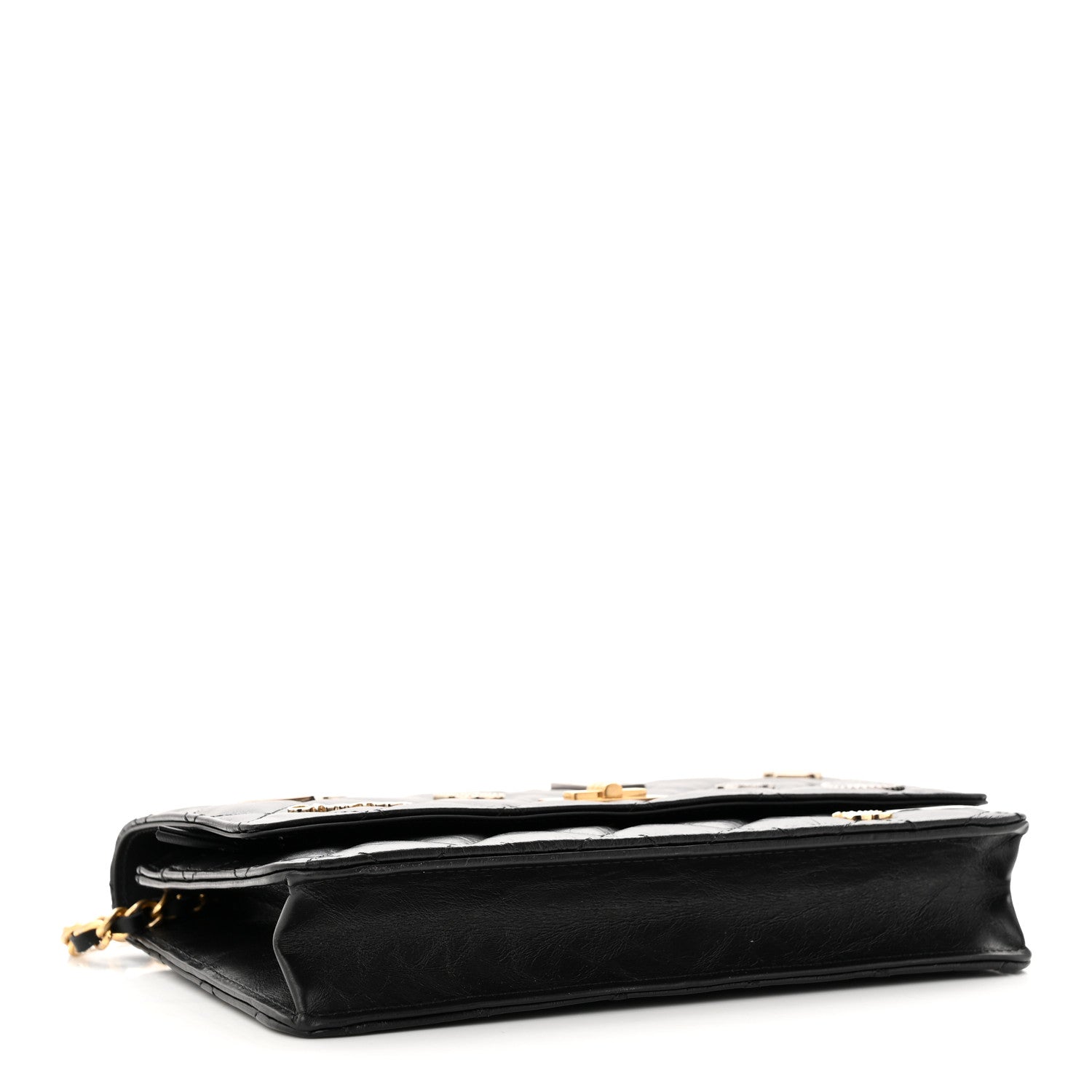 Chanel Aged Calfskin Lucky Charms Casino 2.55 Reissue Wallet on Chain WOC Black 4 of 15