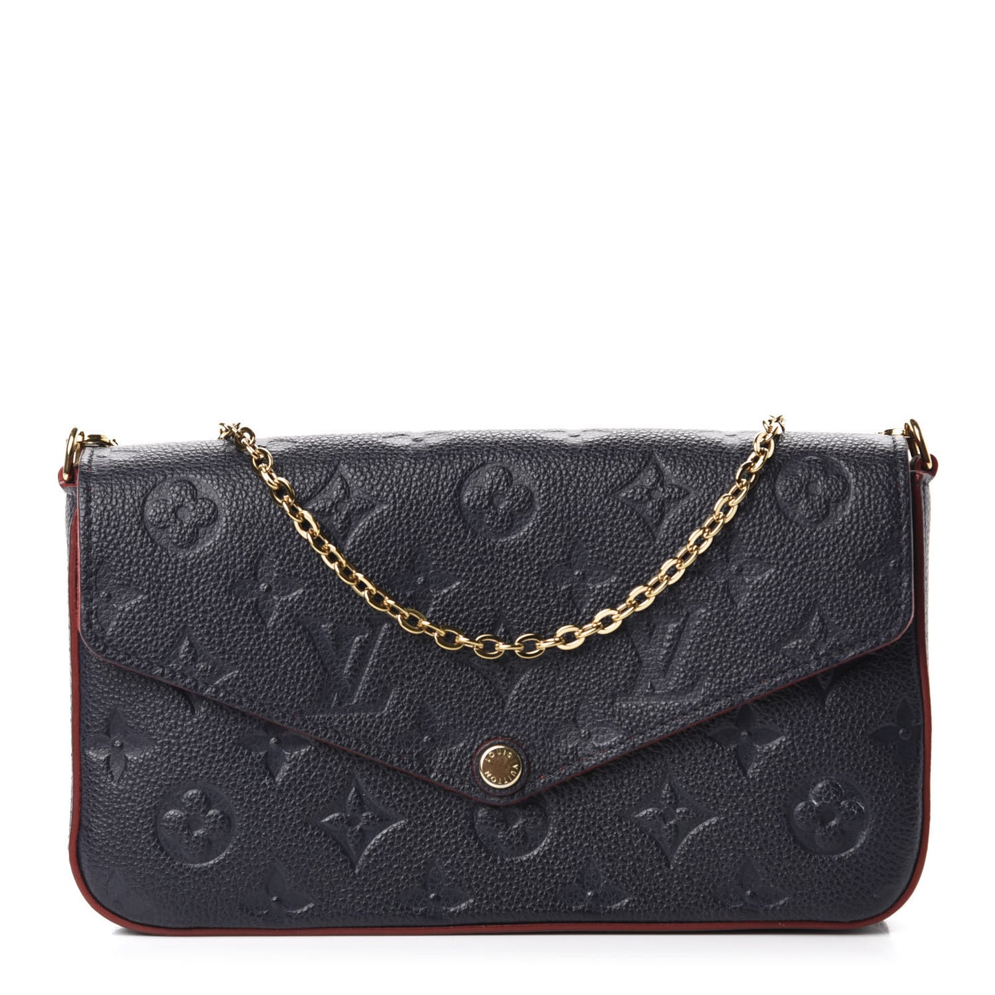 Empreinte Pochette Felicie Chain Wallet Marine Rouge