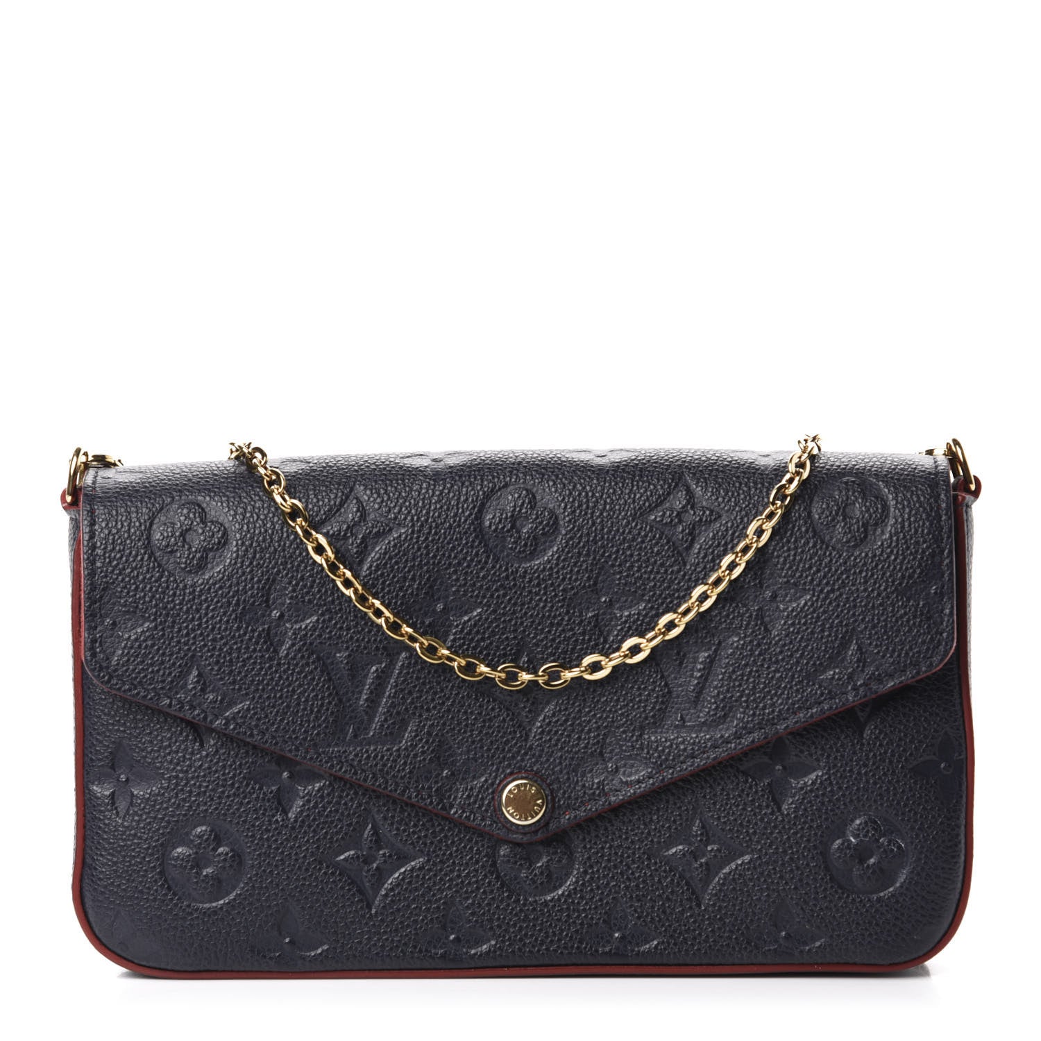 Louis Vuitton Empreinte Pochette Felicie Chain Wallet Marine Rouge 1 of 16
