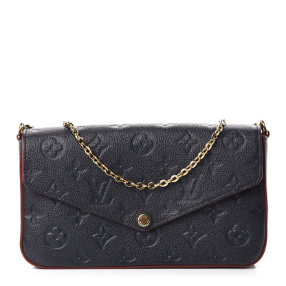 Louis Vuitton Empreinte Pochette Felicie Chain Wallet Marine Rouge 1 of 16
