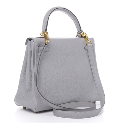 Hermes Taurillon Clemence Kelly Retourne 25 Gris Mouette 3 of 10