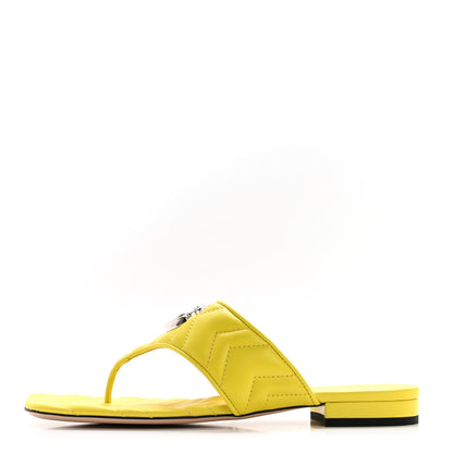 Gucci Nappa Charlotte Double G Marmont Thong Sandals 39 Banana 1 of 8