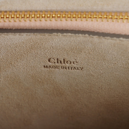 Chloe Suede Calfskin Striped Shearling Medium Faye Shoulder Bag Mahogany 6 of 8
