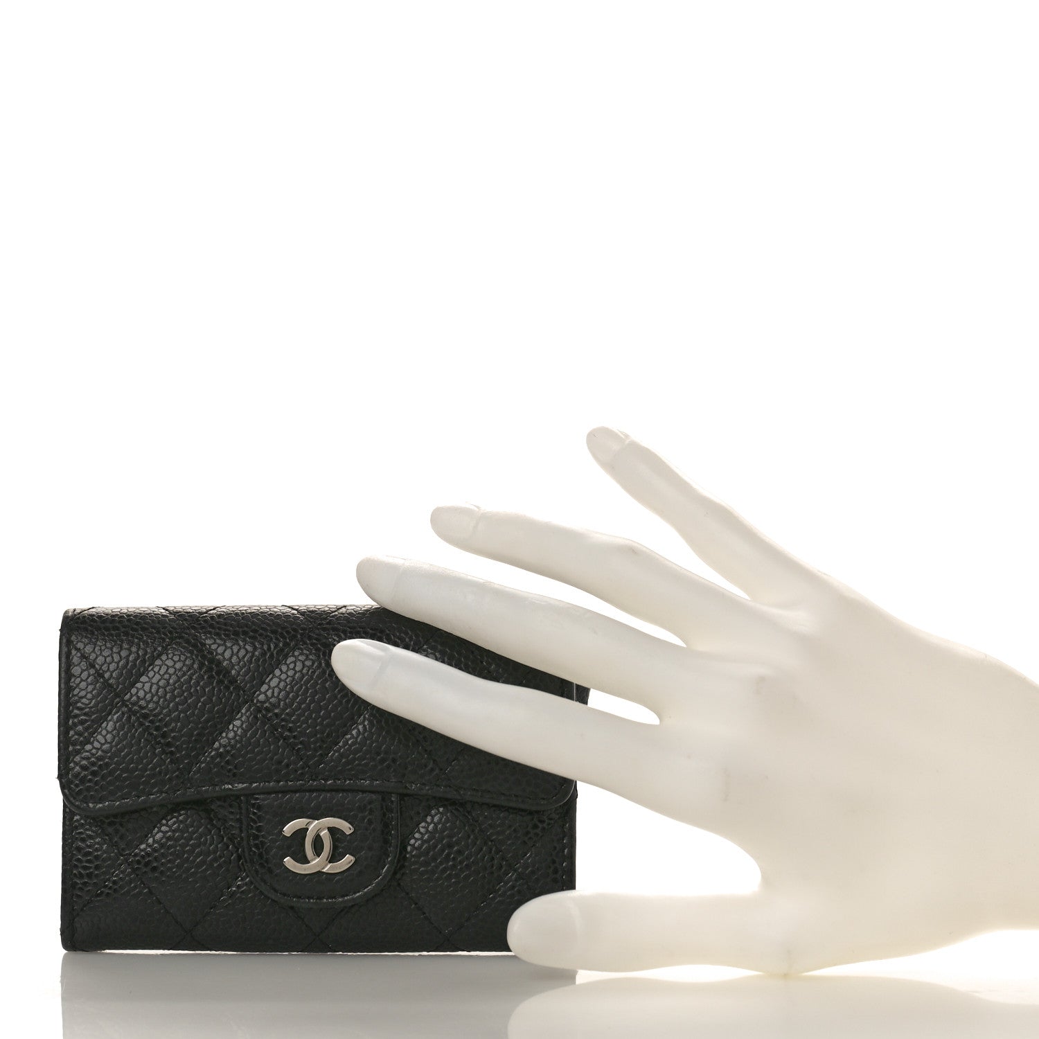 Chanel Caviar Quilted Flap Card Holder Wallet Black 2 of 9