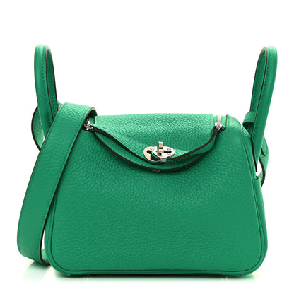 Hermes Taurillon Clemence Mini Lindy 20 Menthe 1 of 11